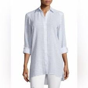Alice + Olivia Linen Blend Striped Tunic Shirt Size S